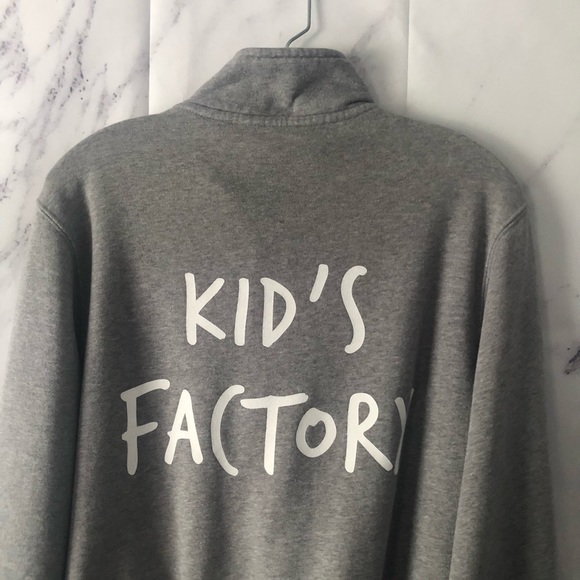 KID’S FACTORY LOGO ZIP UP SWEATSHIRT JACKET GREY MENS SMALL - Picture 3 of 8